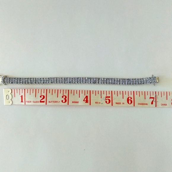 Tanzanite in white gold plated onto 925 sterling silver, bracelet - Picture 7 of 7